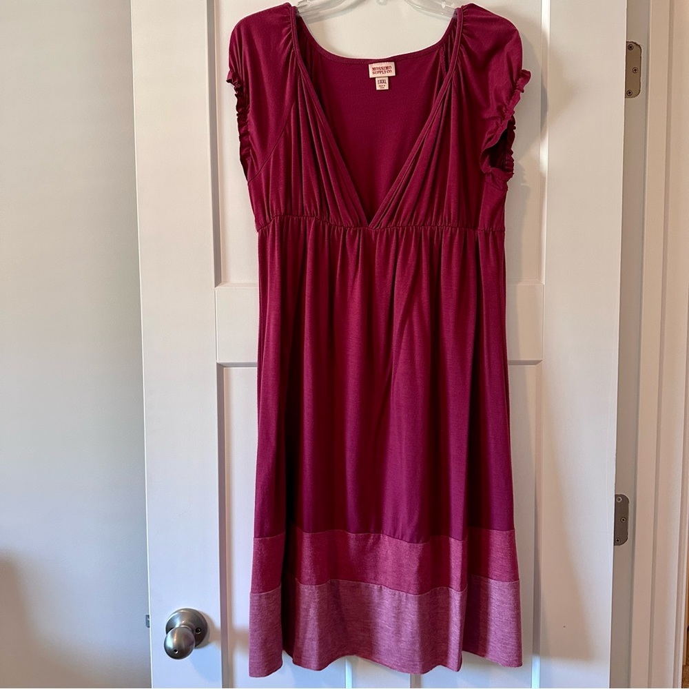 Mossimo Red Pink V-Neck Cap Sleeve Dress XXL